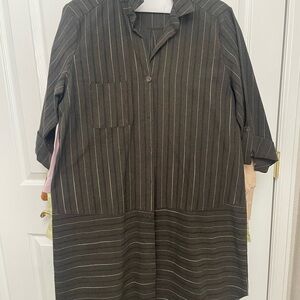 All in Favor Black Striped Dress